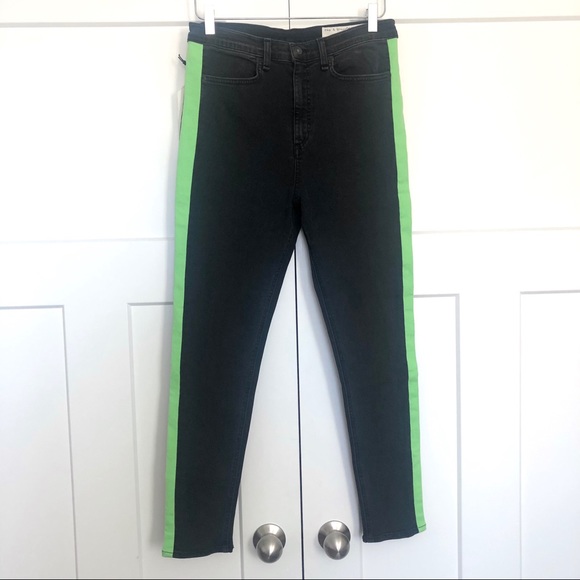 ❌SOLD❌Rag & Bone Mazie Neon Striped Skinny Jeans - Picture 2 of 8